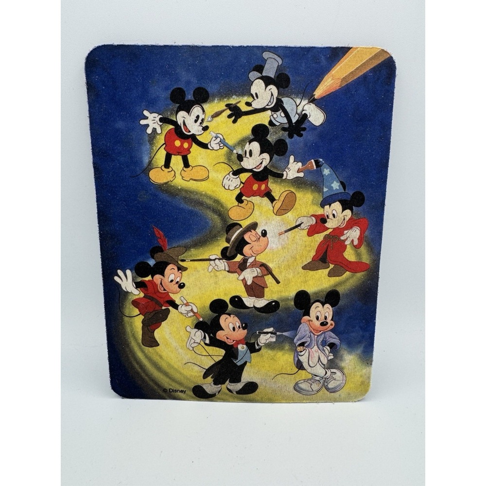 Vintage Mouse Pad, Disney Evolution of Mickey Mouse 8.5x6.5 Inches